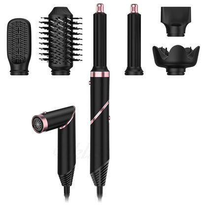 Black hair dryer shown from above, highlighting the barrel shape.